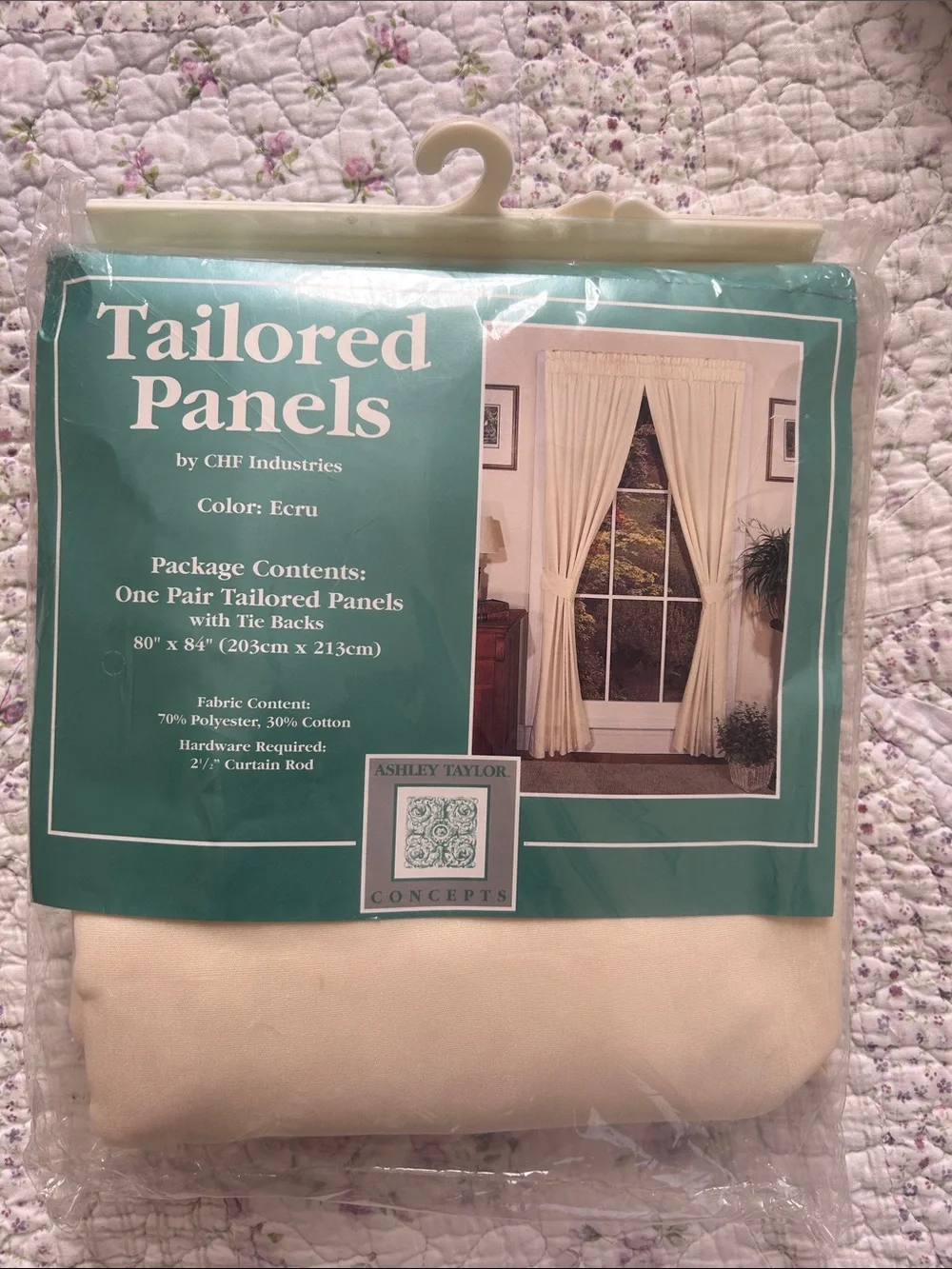 ✨ VINTAGE ASHLEY TAYLOR ECRU TAILORED CURTAIN PANELS — ONE PAIR | NIP